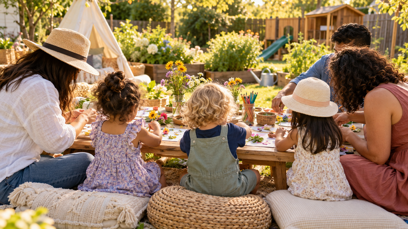 Sample image of a family activity in a home daycare setting